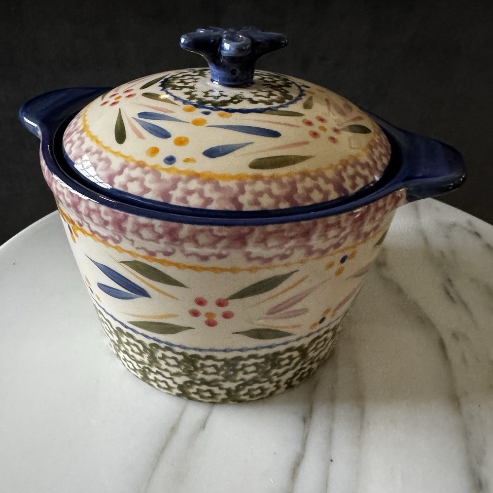 Temp-tations By Tara Baking Dish Old World Confetti Round Covered 5" Bowl & Lid